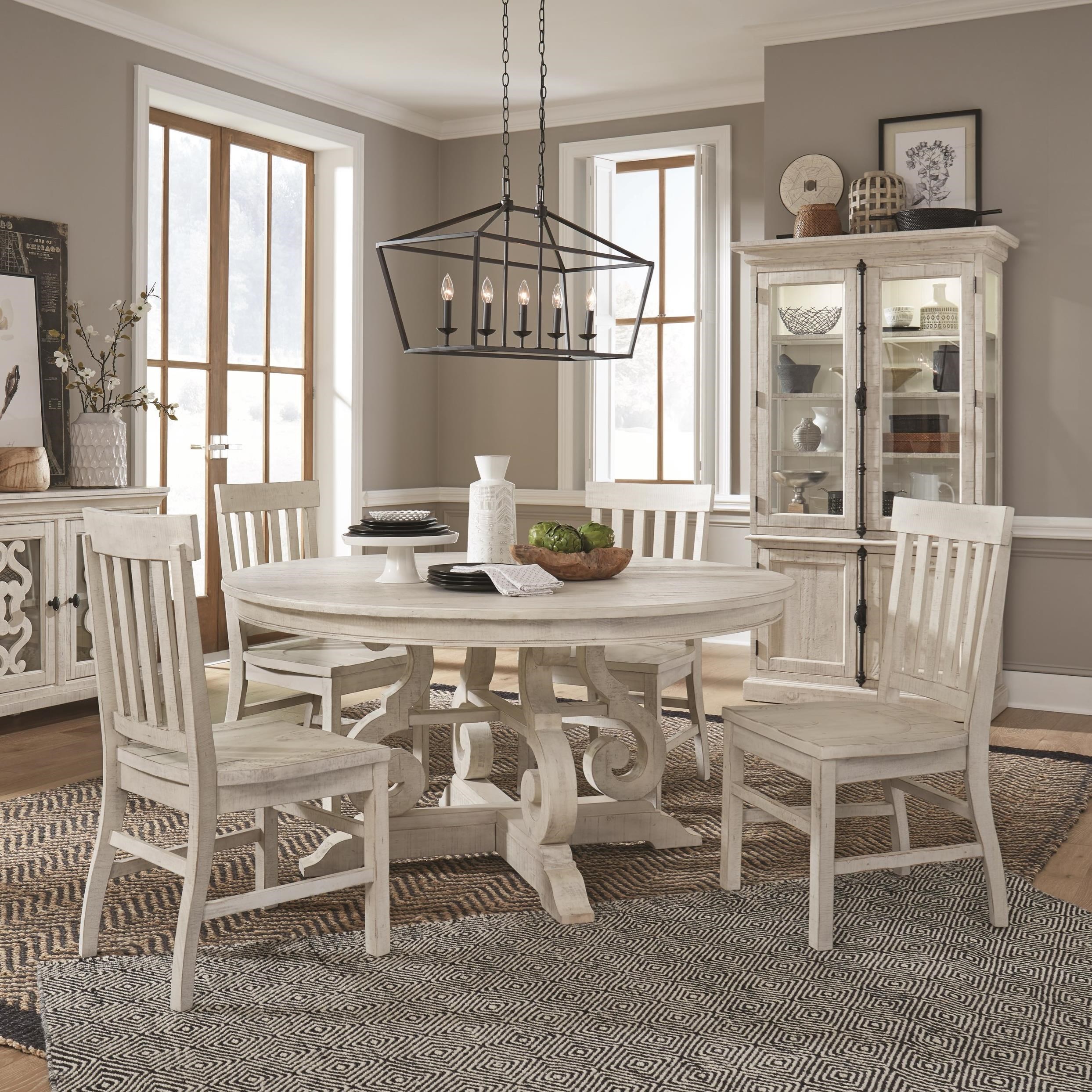 Farmhouse Dining Table Set Bernards Winslow 7 Piece Two Tone